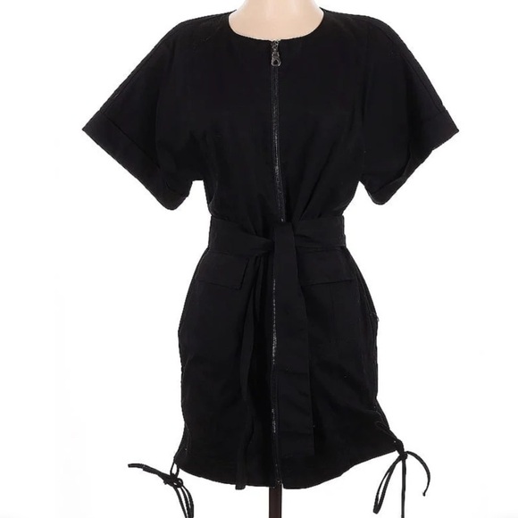 Lovers + Friends Ashwood Mini Dress Ebony Black Zip Front Small - Picture 4 of 7